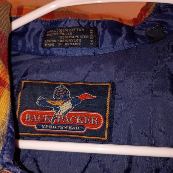 Vintage Backpacker Sportswear Green Plaid Flannel Button Up Shirt - Picture 3 of 4